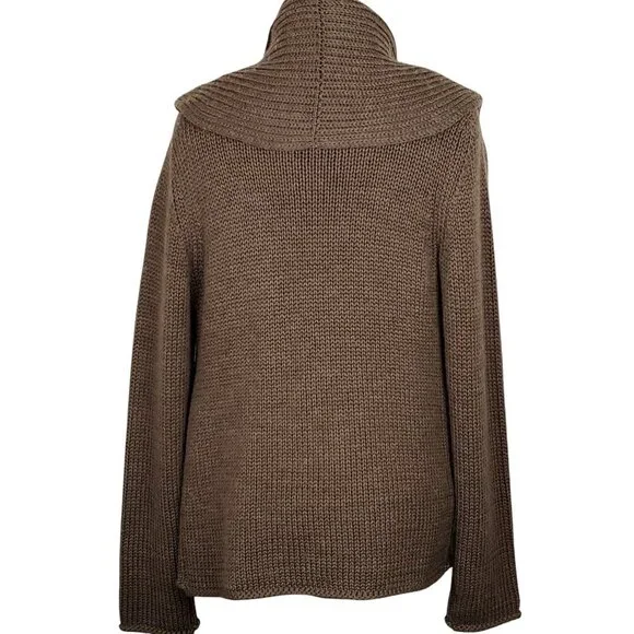 Soft Surroundings Women Cardigan Sweater M Brown Wool Blend Quiet Luxury Elegant - Picture 2 of 11